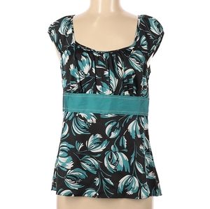 ann taylor size 8 top black teal and white
